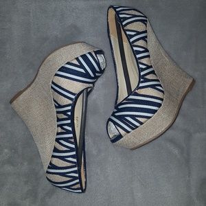 Evelyn Navy Wedges